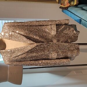 Express sequin silver blazer size medium NWT